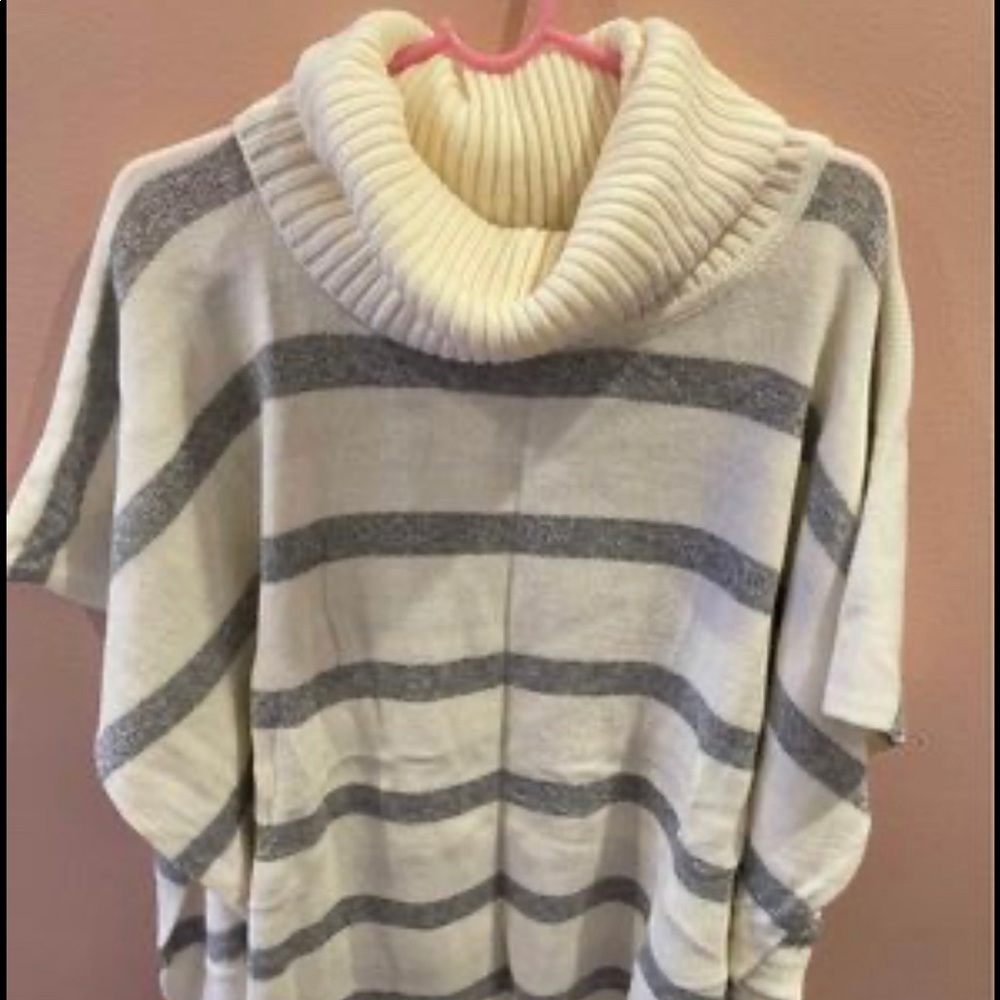 Loft Striped Sweater Poncho - size XS/S